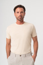 BEJ KISA KOL T-SHIRT